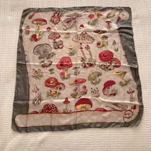 Creation Brauchbar Abstract Mushroom Print 100% Silk Square Scarf 25"